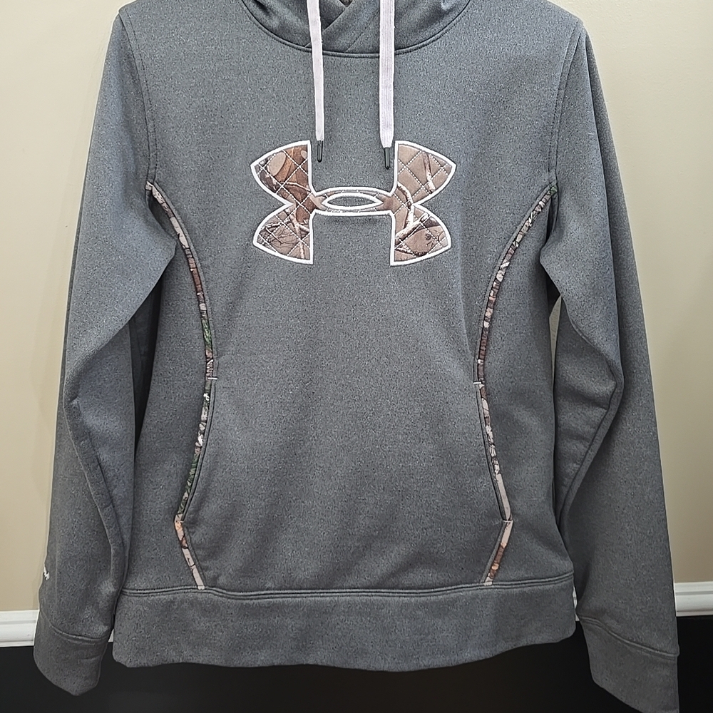 Under Armour Gray‎ Hoodie with Camo Logo Womens Sz M